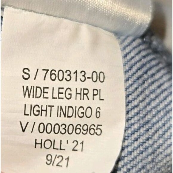 Gap High Rise Wide Leg Trouser Jeans Light Indigo Blue 27 4R Raw Hem 760313-00 - Picture 13 of 13